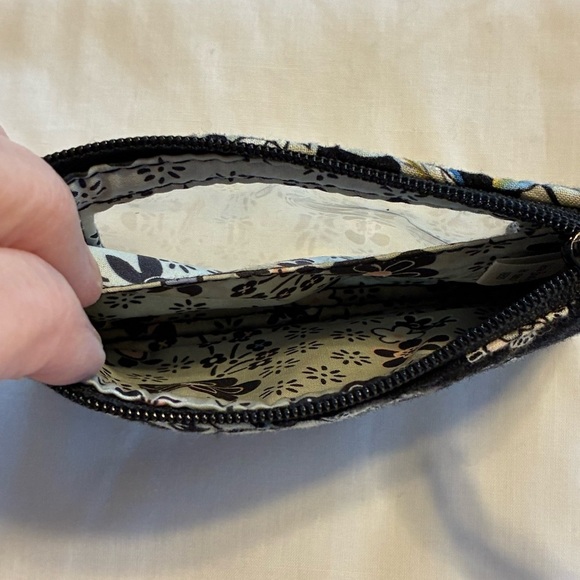 VERA BRADLEY Zip ID Case Coin Purse KeyRing Holland Garden Retired Pattern - Picture 4 of 6